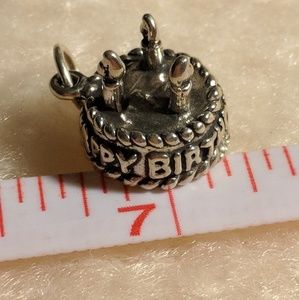 Silver Birthday Cake Charm